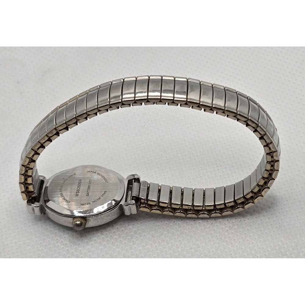 Women's Trendy Oval Petite Face Silver Gold Tone Case Expansion Band Watch 04 - Picture 7 of 8